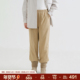 梭家｜等待永远｜简约通勤卡其色匹马棉不倒绒加绒裤 秋冬女直筒裤