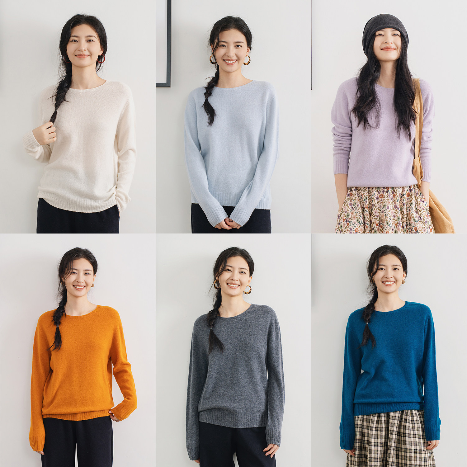 梭家 2026秋季羊毛羊绒圆领套头毛衣女文艺复古针织上衣60962XY