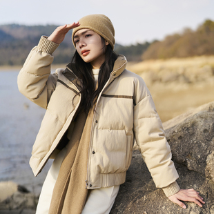 梭家｜闪回｜匈牙利进口95白鹅绒立领羽绒服保暖复古夹克短外套