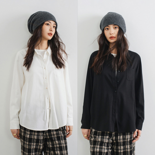 秋冬女士打底衫 两色羊毛棉黑白两色衬衫 日子｜经典 梭家｜珍贵