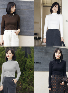 梭家｜软糖｜珍珠山羊绒混纺针织打底衫秋冬女套头薄款多色毛衣