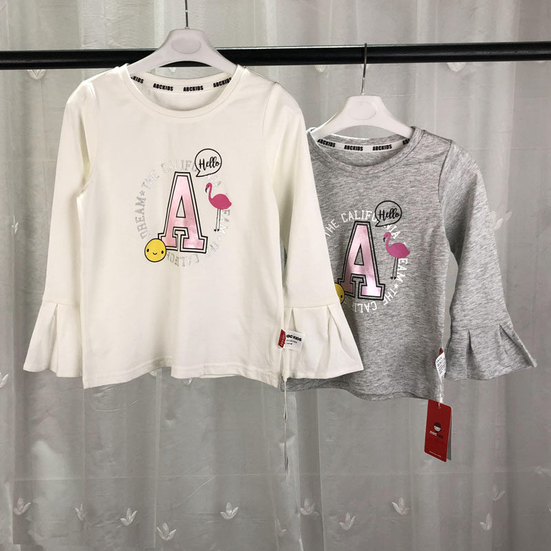 AB*品牌撤柜童装中小童女童长袖T恤衫儿童春秋纯棉休闲上衣 AD