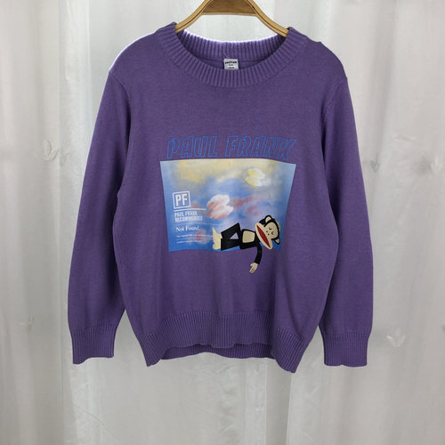 女童圆领套头纯棉针织衫