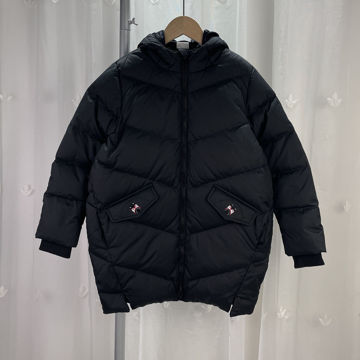 KBS品牌折扣童装中大童女童中长款连帽羽绒服儿童冬季鸭绒外套