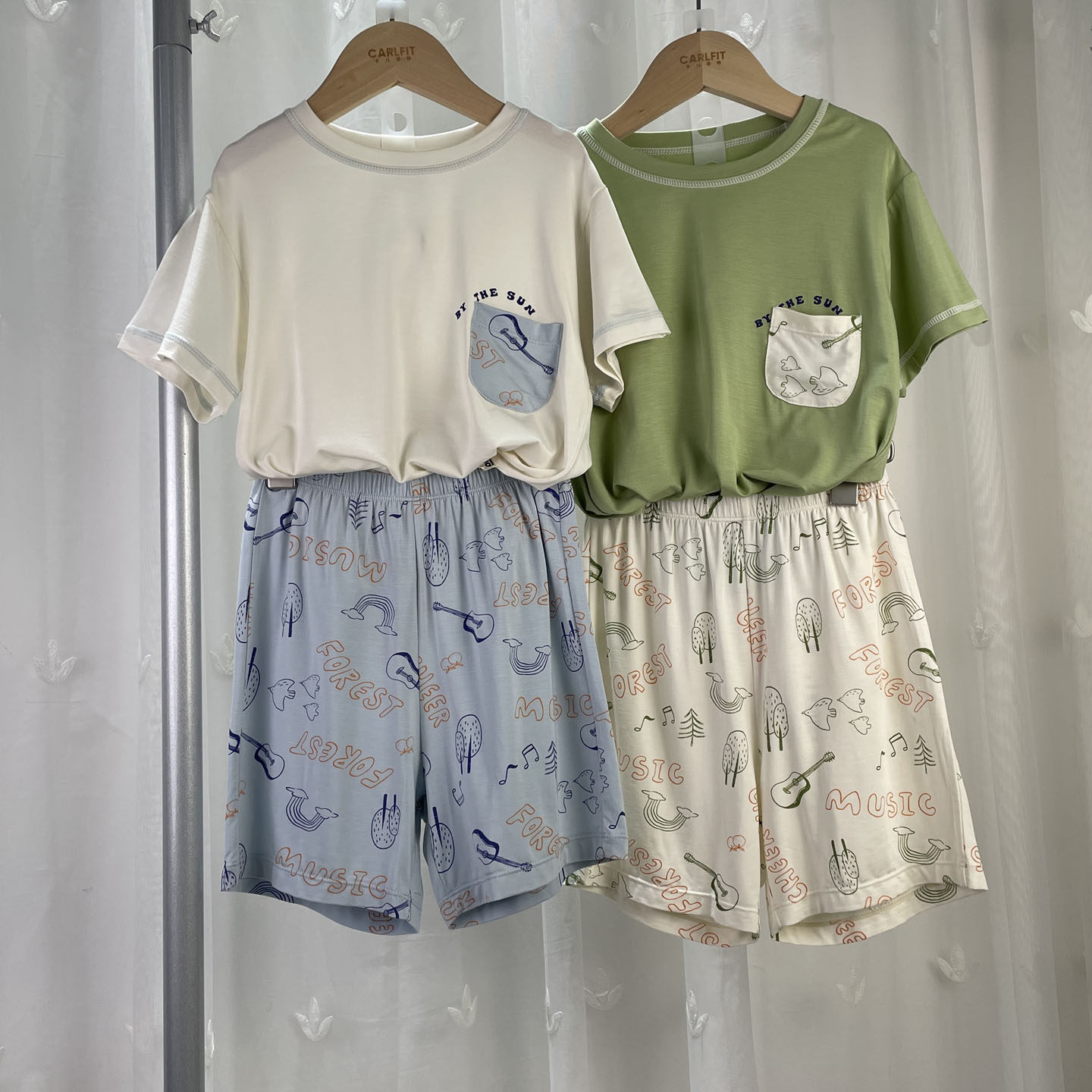 博品牌折扣童装中大童男童家居服套装儿童夏季莫代尔短袖短裤睡衣