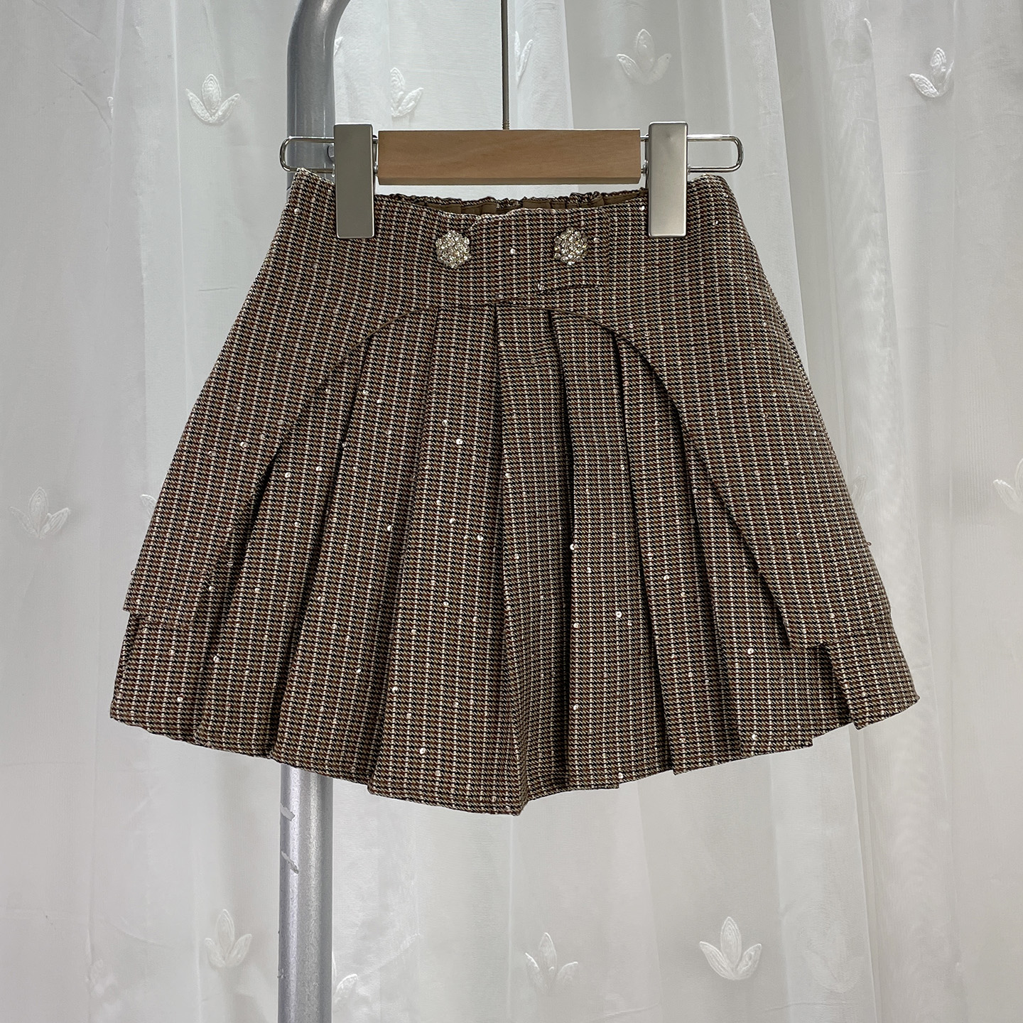 朋 品牌折扣童装中大童女童加绒半身裙儿童秋冬小A版亮片半裙短裙