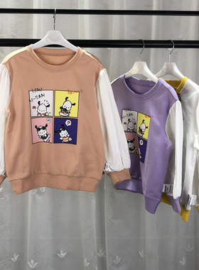 德 品牌撤柜童装中小童女童套头卫衣儿童春秋拼色长袖上衣DC