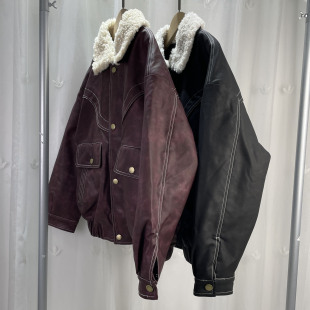 百 中大童男女复古皮衣青少年秋冬夹棉休闲外套夹克 品牌折扣童装