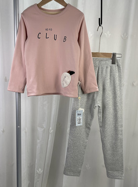 130-160YLL品牌童装中大童女童加绒内衣套装儿童盒装保暖衣2件套