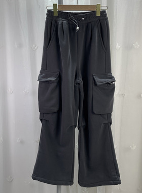 BJS品牌折扣童装男女大童加绒针织裤青少年学生工装风休闲裤长裤