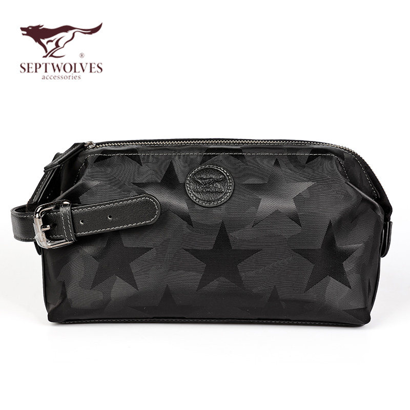 七匹狼手包男士牛津布帆布手抓包潮大容量手拿包布料小包休闲男包