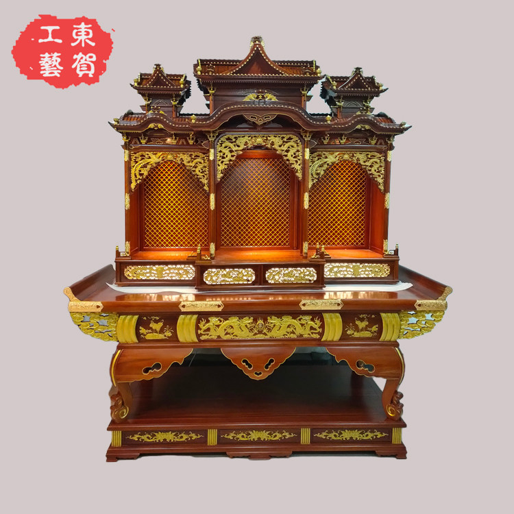 高档三位花梨木神柜佛龛