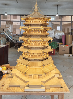 释迦佛塔应县木塔1米25金丝柚木