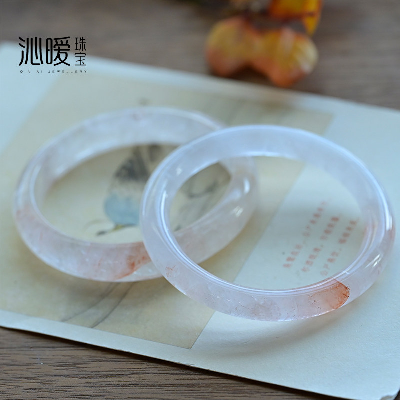 天然水晶手镯红胶花半山水白水晶红幽灵小号圆条手环女生饰品礼物,饰品/流行首饰/时尚饰品新,手镯,淘宝优惠券,粉丝福利购,淘宝优惠卷