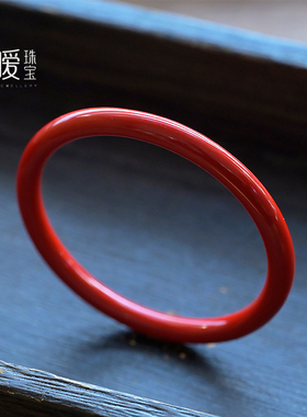 天然朱砂手镯高纯度本命年礼物女