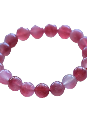 冰玫红粉色手串火龙果色系女