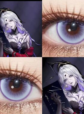 无期迷途伊蕾娅cos美瞳紫色日抛钻石紫晶罗兰花园星波曼紫显贺JA