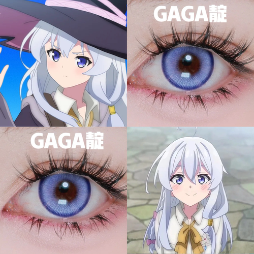 伊蕾娜cos美瞳魔女之旅GAGA靛心律交响新月池紫星际蓝紫正品启hn