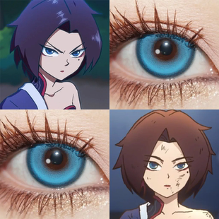 梅花十一cos美瞳刺客伍六七蓝色日抛小大直径显色隐形眼镜漫展JA