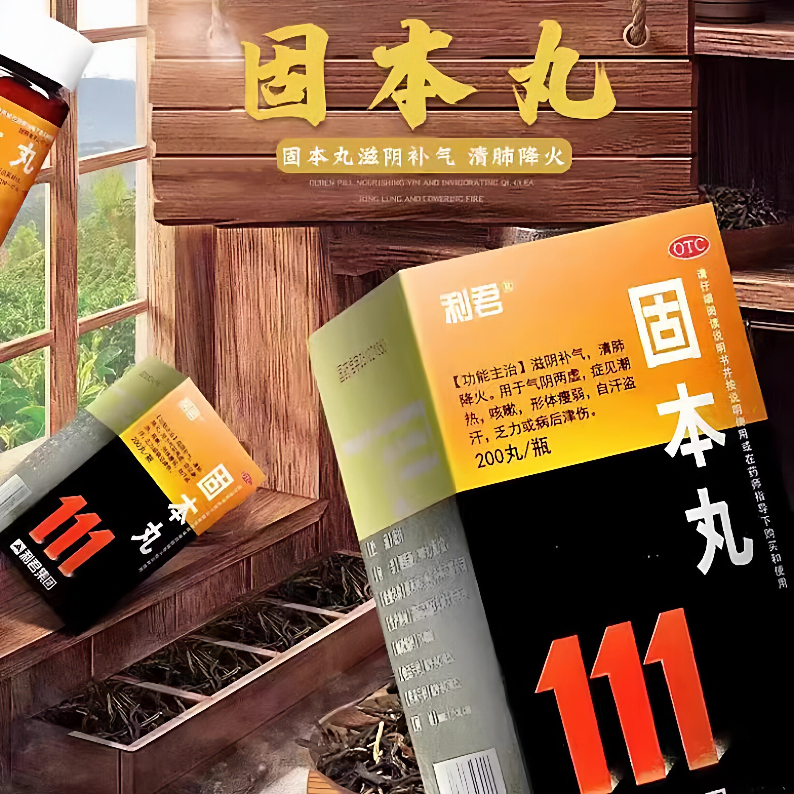 利君固本丸浓缩丸200丸FY滋阴补气清肺降火气阴两虚盗汗咳嗽