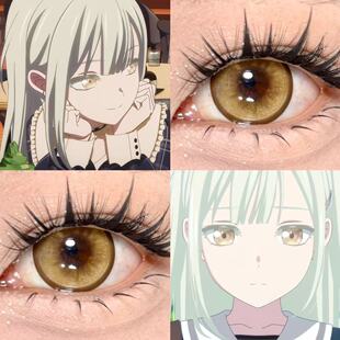 丰川祥子cos美瞳金黄色日半年抛颂乐人偶水水茶晶明月清风显贺JA