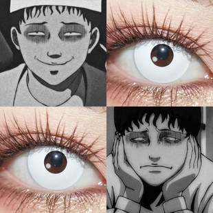 伊藤润二COS美瞳双一黑白小镇万圣节僵尸新娘艾米莉纯白纽扣婷Ja