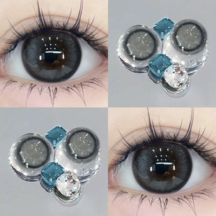 买一副送一副】蓝色美瞳半年抛小大直径带度数的正品隐形眼镜mt