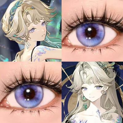 贝丽尔cos美瞳紫色日抛重返未来1999玻璃泡沫罗兰花园水水紫晶JA