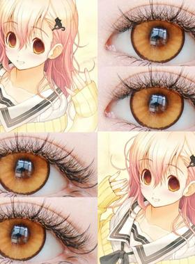 向日葵cos美瞳日抛橙君与彼女与彼女之恋显galgame隐形眼镜漫展JA
