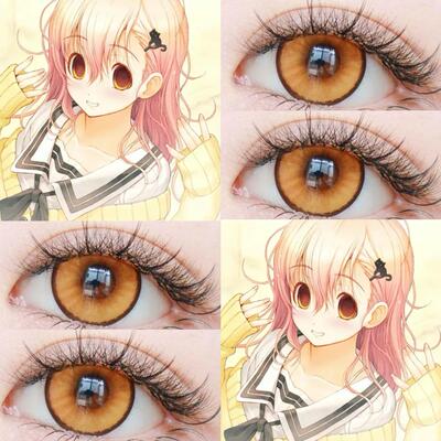 向日葵cos美瞳日抛橙君与彼女与彼女之恋显galgame隐形眼镜漫展JA
