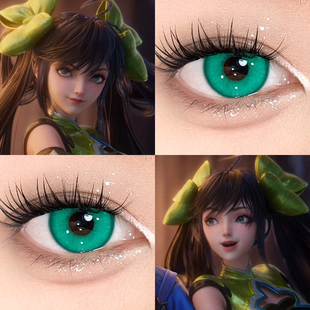 王者荣耀孙尚香cos美瞳山岚绿抹茶绿平安绿碧玉琉璃绿冰糖显色Ja