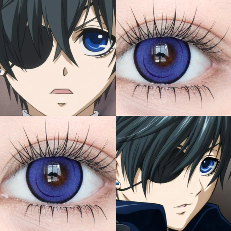 夏尔美瞳cos半年抛深蓝色无期迷途doya女显色凯撒富冈义勇神乐JA