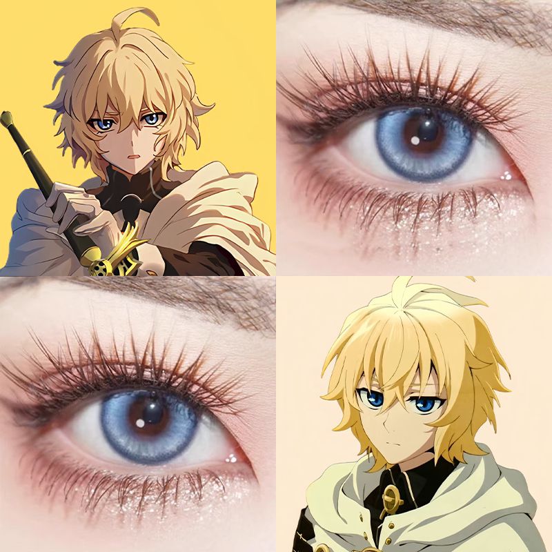 米迦尔cos美瞳日抛深空物语蓝1:1还原终结的炽天使漫展官方正品gt