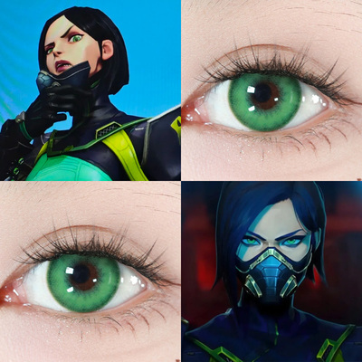 无畏契约蝰蛇COS美瞳冰糖云海绿星彩绿四季青藤水光青提显色婷Ja