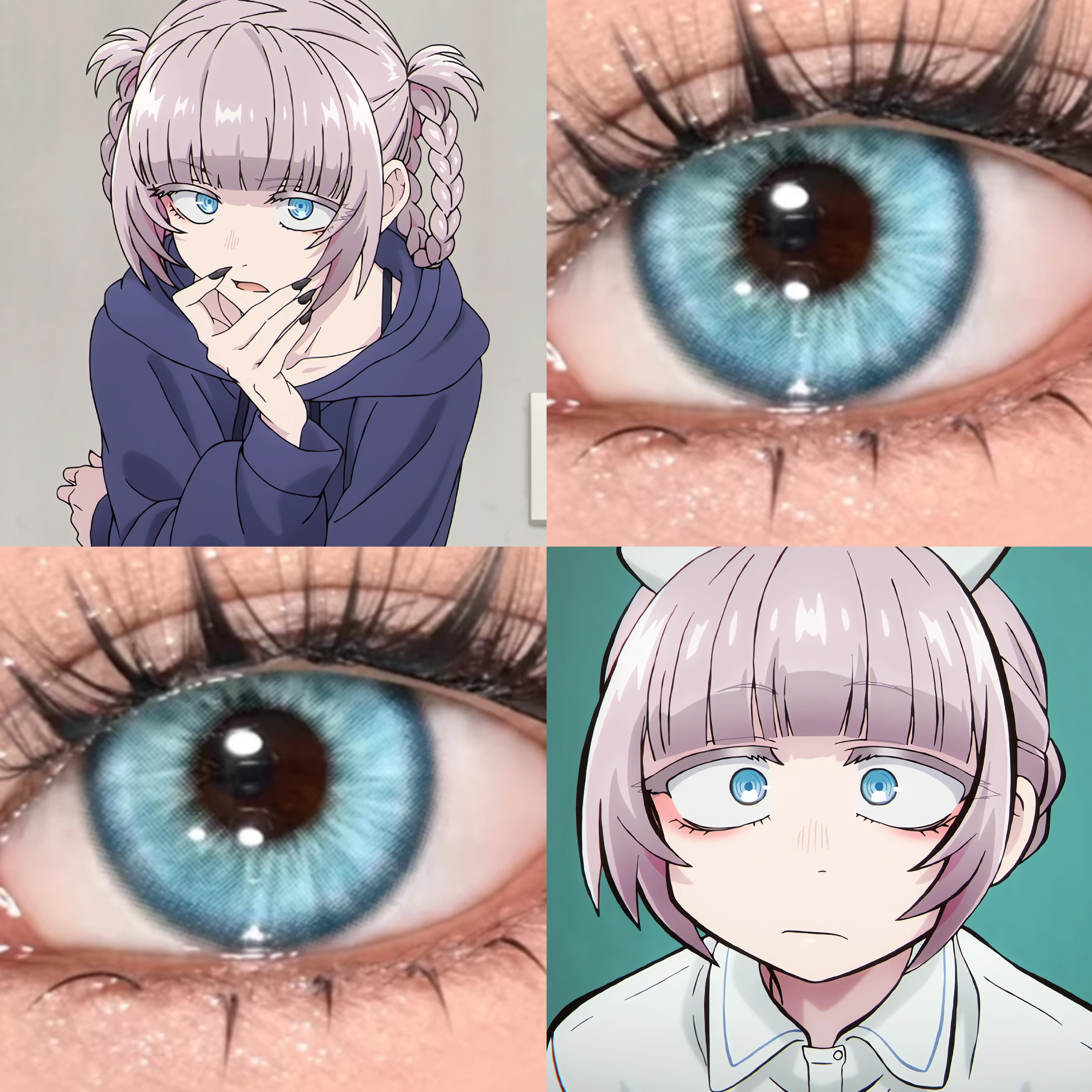 七草芥cos美瞳蓝色日抛彻夜之歌第二季冰砂糖蓝玉兔清辉纯净贺JA