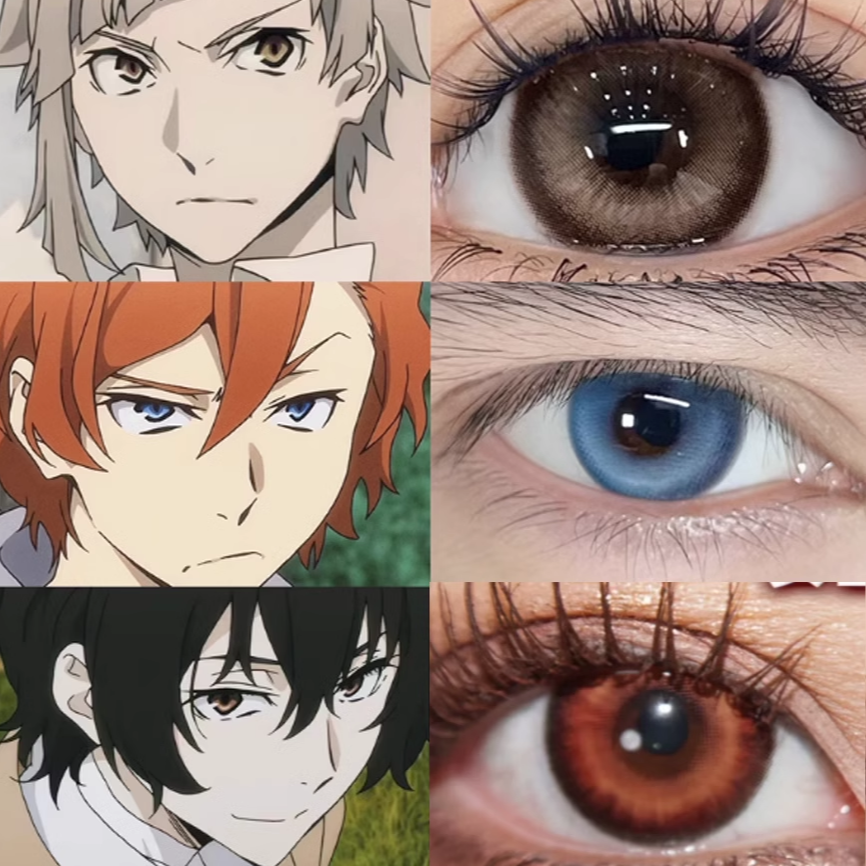 中原中也太宰治中岛敦cos美瞳文豪野犬蓝色混血半年抛隐形眼镜JA