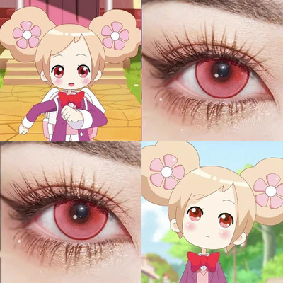 小花仙夏安安cos美瞳恶魔之眼血红光环绯红月夜曼陀罗红显色婷Ja