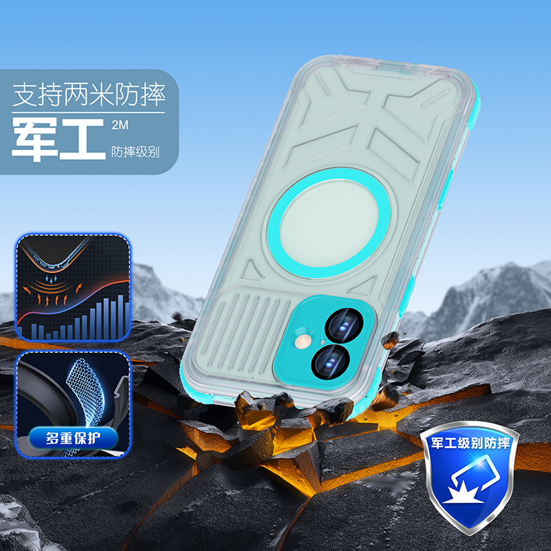 适用苹果16Plus游泳潜水无线充MagSafe磁吸防水手机壳全包保护套