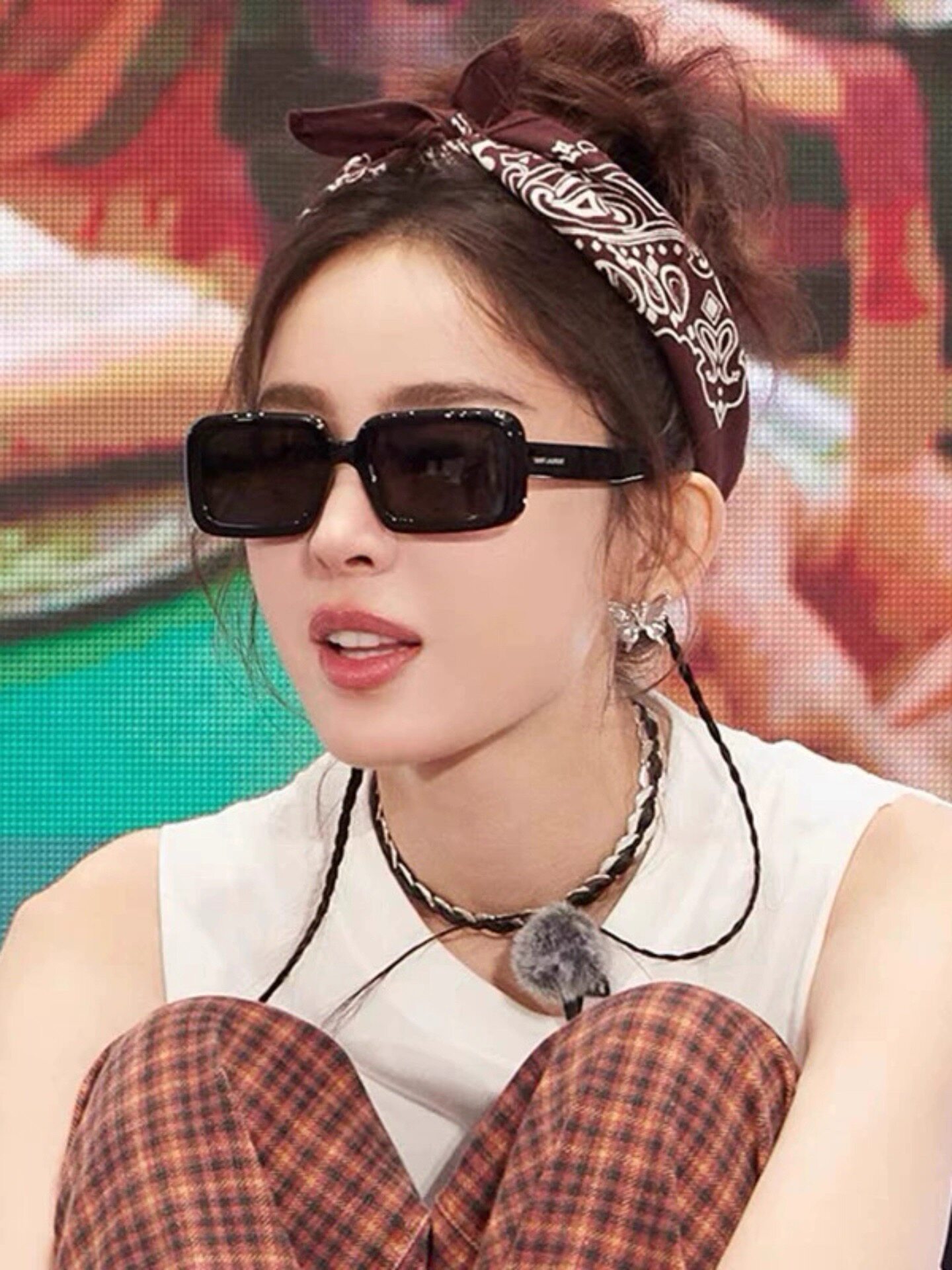 娜扎明星同款头巾欧美双腰果花方巾运动嘻哈街舞纯棉简约百搭发带