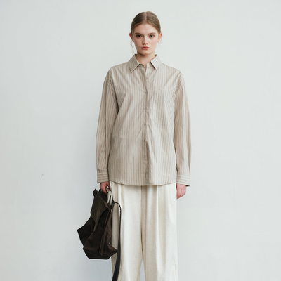AevumForm竖条纹休闲简约衬衫