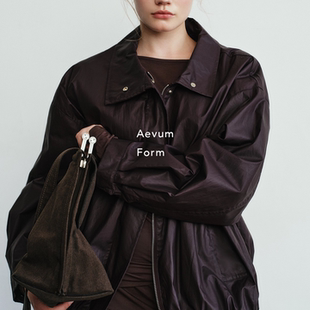 新款 2025秋季 特殊纸感皮涂层立领夹克 Form Aevum