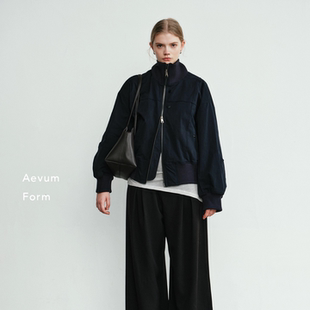 立领螺纹短外套夹棉外套 2025秋冬新款 Aevum Form