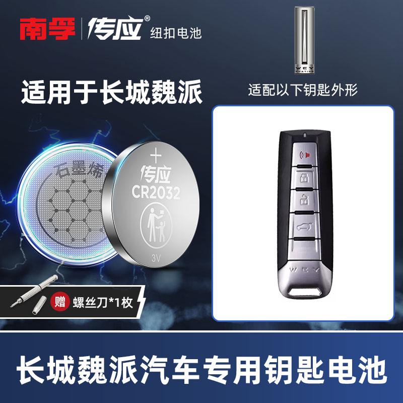 适用长城魏派魏牌摩卡拿铁玛奇朵VV5 VV6 VV6P8新能源18 19 20新老款WEY汽车钥匙CR2032南孚传应专用纽扣电子怎么看?