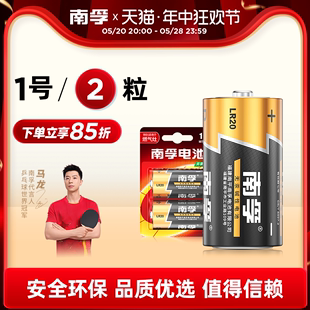1号电池2粒大号一号碱性电池燃气灶热水器干电池手电筒电池煤气灶天然气灶电池专用1.5V碱性电池 南孚电池