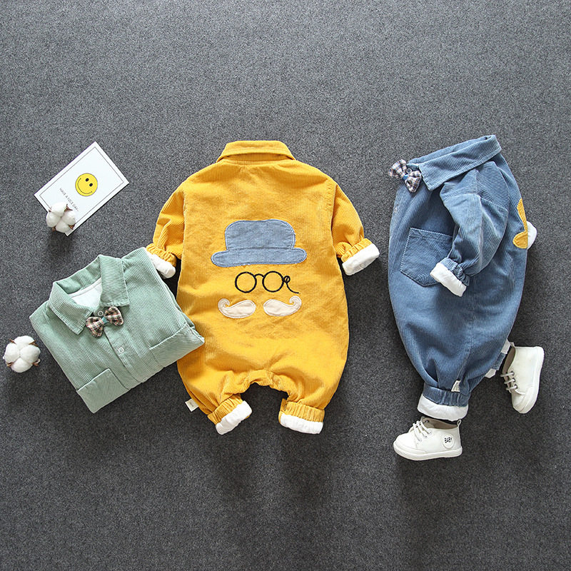 灯芯绒婴儿连体衣双层外套纯棉春秋男女宝宝春秋加厚保暖哈衣爬服,童装/婴儿装/亲子装,连身衣/爬服/哈衣,淘宝优惠券,粉丝福利购,淘宝优惠卷