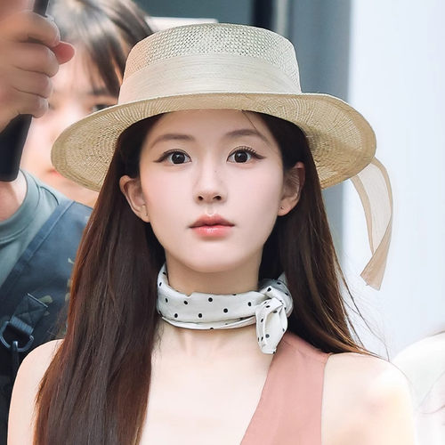 许妍同款米色草帽海边度假法式遮阳显脸小帽子夏季2026年新款礼帽