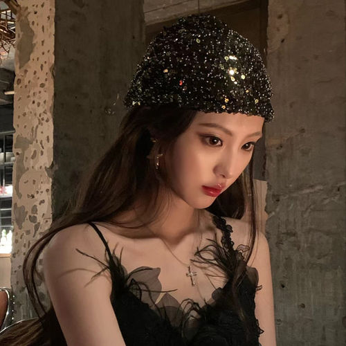 Jennie同款亮片冷帽ins小香风