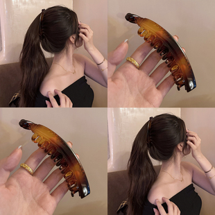 蓬松显发量竖夹后脑勺 复古高马尾香蕉夹发夹女夏季 MIA MAY法式