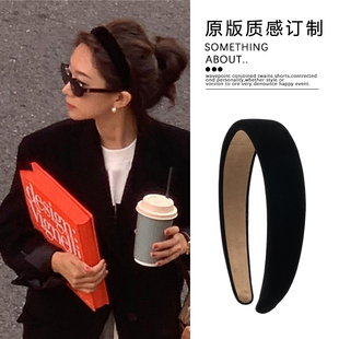 高颅顶压发头箍发捆发卡头饰 2025新款 Fever同款 黑色丝绒发箍女款