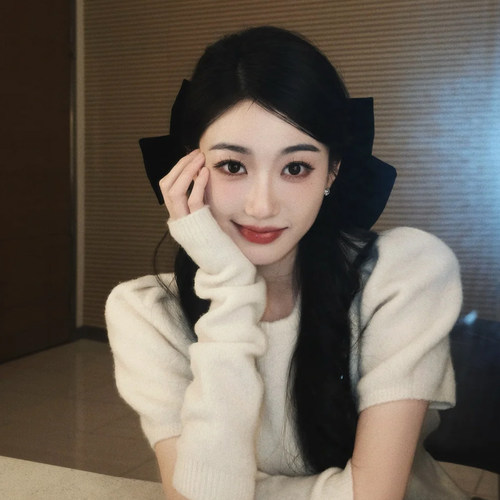 孙乐言同款超大丝绒蝴蝶结发夹